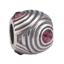 Sterling Silver February Birthstone Bead Charm Amethyst Cubic Zirconia CZ