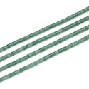 Natural Green Aventurine Gemstone Heishi Tube Rondelle Beads, 4x2mm/Small, Hole ID 0.9mm, 14.5 Inch/1 Strand, GH-C14