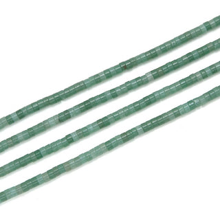 Natural Green Aventurine Gemstone Heishi Tube Rondelle Beads, 4x2mm/Small, Hole ID 0.9mm, 14.5 Inch/1 Strand, GH-C14