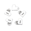 20pcs Heart of Hope Heart Charms, 19.2mm One Sided Heart Drop Pendants, Antique Silver, MC-D18