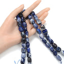 Natural Blue Sodalite Gemstone Tumbled Nugget Beads, Irregular, 10mm-13mm, Hole ID 1mm, 1 Strand/15 Inch, GZ4-5