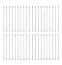100pcs 2-Hole Bar Link, Sterling Silver Plated Brass, Hole ID 1.2mm, Length Selection: 10mm/15mm/20mm/25mm/30mm