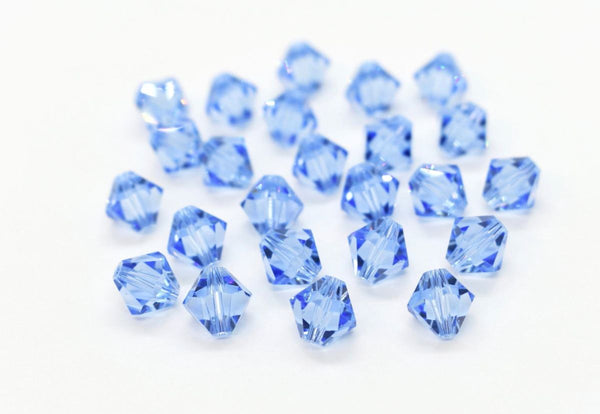 50pcs Adabele Austrian Faceted Bicone Crystal Beads #5301, Light Sapphire Blue, Size Selections: 6mm/8mm/10mm