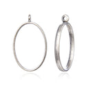 20pcs Open Back Oval Bezel Blanks, Pendant Base, Large Resin Mold, Antique Silver, 39x23mm, CF286-3