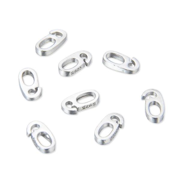 10pcs 925 Sterling Silver Split Hidden Loop Bails, Tarnish Resistant Rhodium Plated, Pendant Connectors, 7.6x3.8mm, Small Tiny, SS231-3