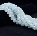 Natural Grade A Blue Aquamarine Gemstone Round Beads, 15 Inch/1 Strand, Size Selections: 6mm/8mm/10mm