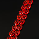 50pcs Creative Club Faceted Flat Oval Crystal Beads, Light Siam Red, 16x12mm/Large, Hole ID 1.1mm, CCO-6