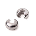 100pcs Crimp Bead Knot Covers, Crimp End Caps, 18K White Gold Plated Brass, Size Selection: 3mm/4mm/5mm/6mm