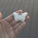 1pc Beautiful Butterfly Transformation Hand Carved White Buffalo Bone Drop Pendant, Symbol of Strength Prosperity Pendant, with Sterling Silver Bail, 1.78 Inch, BP-22