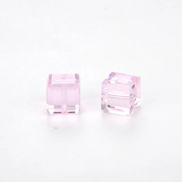 24pcs Adabele Austrian Faceted Cube Crystal Beads #5601, Rosaline Pink, Size Selections: 4mm/6mm/8mm