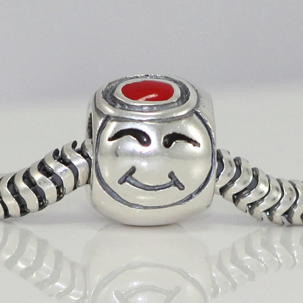 1pc Solid 925 Sterling Silver Halloween Angel Bead Charm, Compatible with Pandora All Other Charm Bracelet, EC62