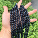140pcs Creative Club Faceted Round Crystal Glass Beads, Dark Sapphire, 8mm, Hole ID 1mm, CC2R820