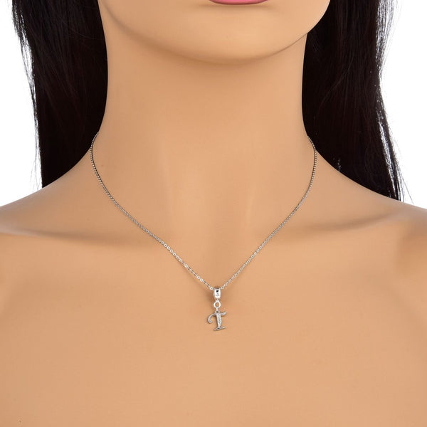 1pc 925 Sterling Silver Letter T, Alphabet Charm Pendant Drop, 18mm Long, Hole ID 4.5mm, EC3-A20