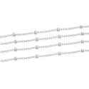 5 Feet 925 Sterling Silver Unfinished Bead Station Cable Chain Links, 1.9mm Beads, Thin Small, SSK-J1