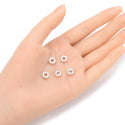 10pcs 925 Sterling Silver Puffy Rondelle Spacer Beads, Size Selections: 4mm/5mm/6mm/8mm
