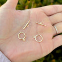 1 Set Real 1/20 14K Gold Filled Round Toggle Clasp, T-Bar Jewelry Closure, Size Selections: 10mm/11mm/15mm