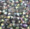 50pcs Preciosa Faceted Bicone Crystal Beads, Crystal Vitrail Medium, 6mm, Hole ID 1mm, Pre-B650