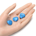 4pcs Natural Blue Howlite Imitation Turquoise Heart-shaped Gemstone, 20mm Heart Loose Cut Stones, G3P-H7