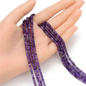 Natural Purple Amethyst Gemstone Tiny Small Faceted Rondelle Beads, 3x2mm, Hole ID 0.65mm, 15 Inch/1 Strand, GK-A3