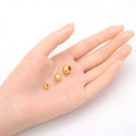 50pcs Tarnish Resistant Large Hole Round Beads, 18K Yellow Gold Plated Brass, Size Selections: 6mm/8mm/10mm