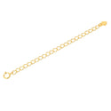 2pcs Sterling Silver Chain Extender with Clasp, 18K Yellow Gold Plated Heart Drop Cable Chain Extension, Length Selections: 2 inch/3 inch/4 inch/5 inch/6 inch