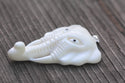 1pc Beautiful Elephant King Buffalo Hand Carved White Buffalo Bone Drop Pendant, Symbol of Strength Prosperity Pendant, with Sterling Silver Bail, 1.73 Inch, BP-23