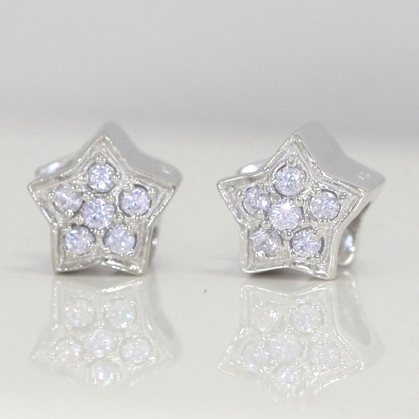 1pc 925 Sterling Silver Star Charm June Birthstone Bead Charm, Light Purple Alexandrite Cubic Zirconia CZ, 10x9.5mm, Hole ID 4.5mm, EC1-K6