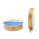 124 Feet Premium Tarnish Resistant Round Jewelry Copper Wire, 0.6mm/22 Gauge, 18K Gold Plated Copper, BF286-6