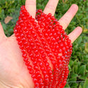 140pcs Creative Club Faceted Rondelle Crystal Glass Beads, Light Siam Red, 8x6mm, Hole ID 1.1mm, CCR806