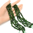 Natural Green Diopside Gemstone Oval Tumbled Pebble Beads, Irregular, 7mm to 12mm, Hole ID 1mm, 15 Inch/1 Strand, GZ12-10