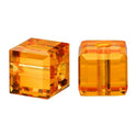 24pcs Adabele Austrian Faceted Cube Crystal Beads #5601, Sun (Orange), Size Selections: 4mm/6mm/8mm