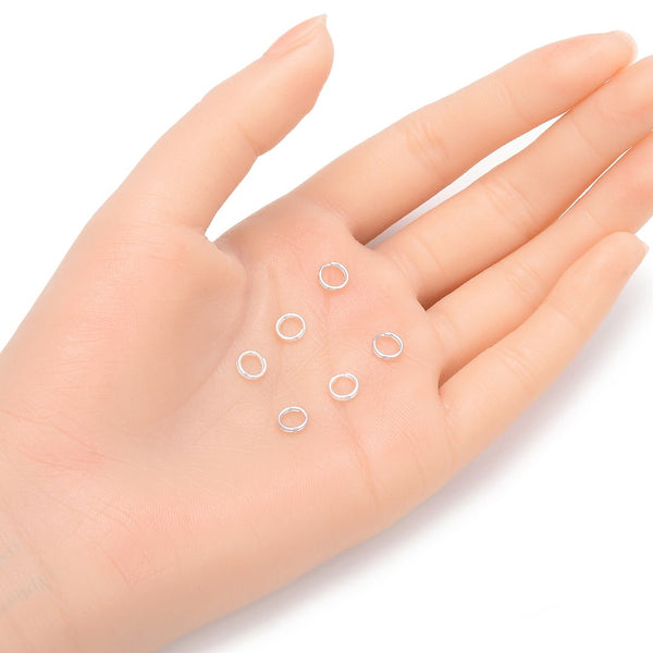 20pcs 925 Sterling Silver Split Jump Rings, 0.7mm/21 Gauge, Size Selections: 5mm/6mm/7mm/8mm/10mm/12mm