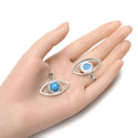 2pcs Natural Blue Howlite Imitation Turquoise Gemstone Pendants, 33x18mm Evil Eye Stone Drops, G2P-L8