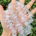 Natural White Quartz Clear Crystal Stick Point Beads, Irregular, 7mm-23mm Long, Hole ID 1mm 1 Strand/15 Inch, GZ5-17