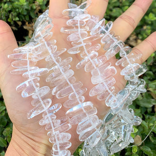 Natural White Quartz Clear Crystal Stick Point Beads, Irregular, 7mm-23mm Long, Hole ID 1mm 1 Strand/15 Inch, GZ5-17