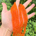 500pcs Creative Club Faceted Rondelle Crystal Glass Beads, Sun (Orange), 6x4mm, Hole ID 1mm, CCR612