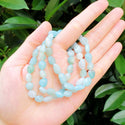 1 Strand Stretch Natural Blue Amazonite Free Form Gemstone Bracelet, 5-8mm Small Beads, Length Selections: 7 inch/7.5 inch