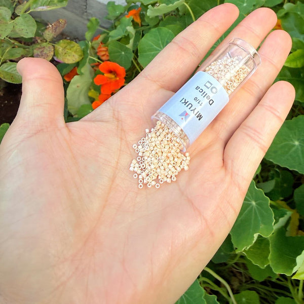 7.5g Miyuki Delica 11/0 Seed Beads Opaque Glazed Luster Light Caramel DB205
