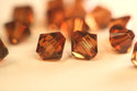 100pcs Preciosa Faceted Bicone Crystal Beads, Smoked Topaz, Size Selections: 3mm/4mm/6mm