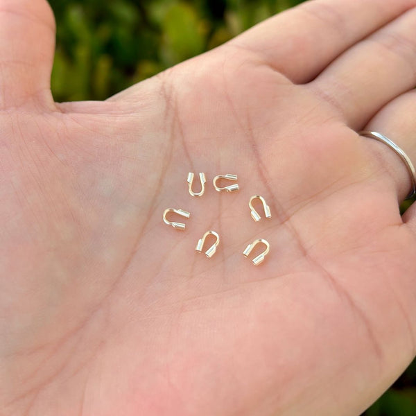 20pcs Real 1/20 14K Gold Filled Wire Guards Cable Thimble, Hole ID Selections: 0.5mm/0.8mm/1.14mm