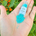 7.5g Miyuki Delica 11/0 Seed Beads, Opaque Turquoise Green DB729