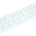 120pcs Creative Club Faceted Teardrop Crystal Glass Beads, Center Drilled, White Opal, 12x8mm, Hole ID 1mm, CCT-1234