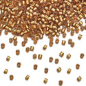 7.5g Miyuki Delica 11/0 Seed Beads Transparent Silver-Lined Marigold DB1201