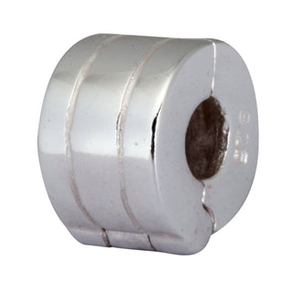 925 Sterling Silver Clip Lock Charm Holder Bead Stopper