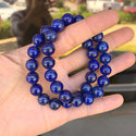 1 Strand Stretch Natural Blue Lapis Lazuli Beaded Gemstone Bracelet, 10mm Bead, Length Selections: 7 inch/7.5 inch/8 inch/8.5 inch