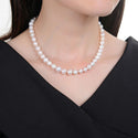 Natural Grade A+ Potato Round White Cultured Freshwater Pearl Necklace, 8-9mm Pearl Strand, Length Selections: 16 inch/18 Inch