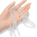 200pcs Creative Club Faceted Bicone Crystal Glass Beads, Crystal Clear, 8mm (0.31 Inch), Hole ID 1.1mm, CCB801
