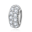925 Sterling Silver Rubber Charm Holder Cubic Zirconia Diamond Bead Stopper