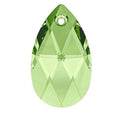 20pcs Creative Club Faceted Crystal Glass Pear Chandelier Pendant Drops, August Peridot Green Birthstone, 22x13mm Large, Hole ID 1mm, CCE-16