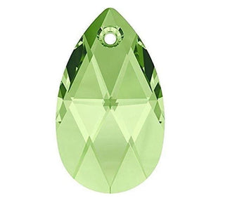 20pcs Creative Club Faceted Crystal Glass Pear Chandelier Pendant Drops, August Peridot Green Birthstone, 22x13mm Large, Hole ID 1mm, CCE-16